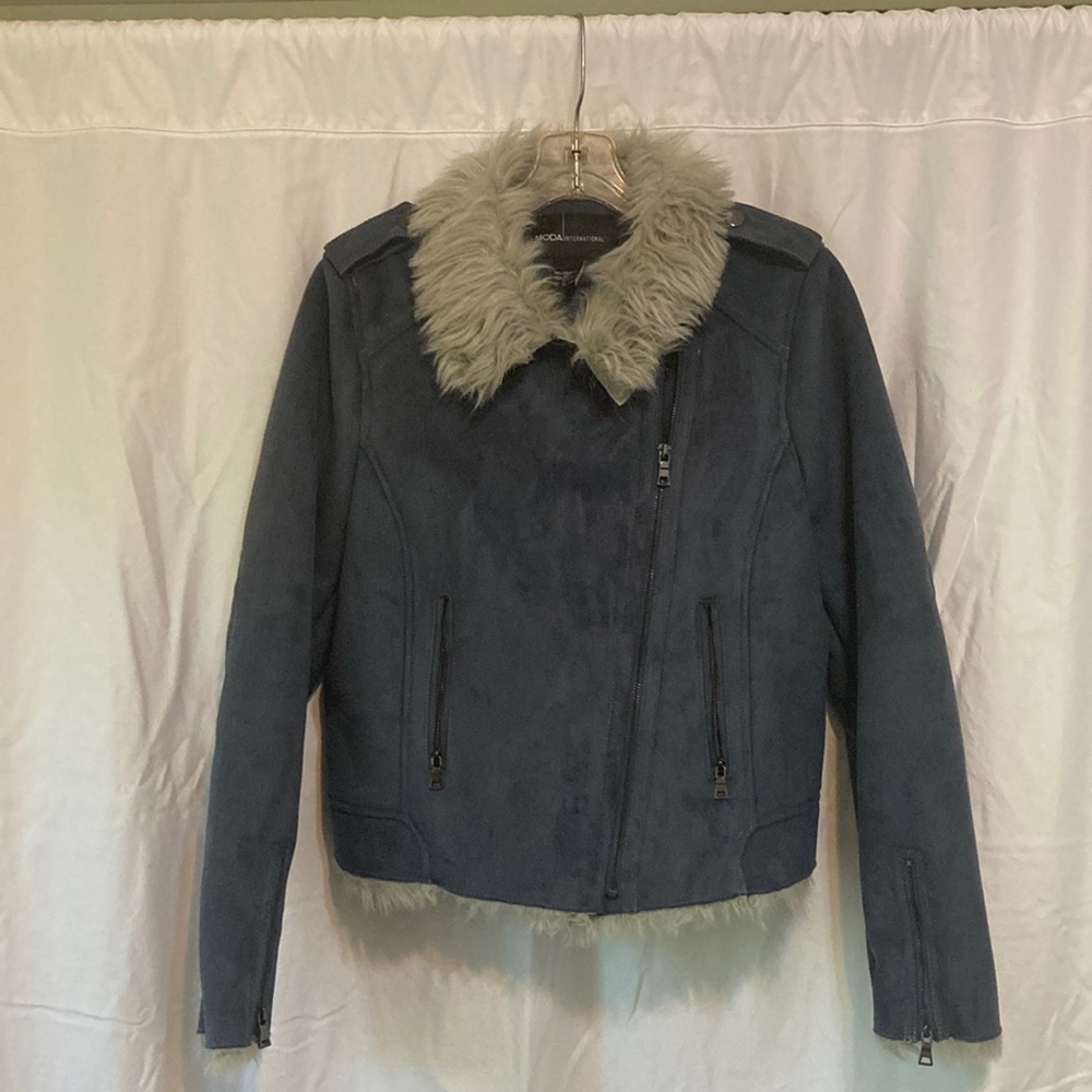 Moda international blue jacket, size m